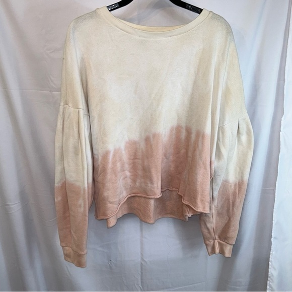 American Eagle Sweater Cropped Pullover Dolman Long Sleeves Ombre Dip Tie Die - Picture 3 of 9